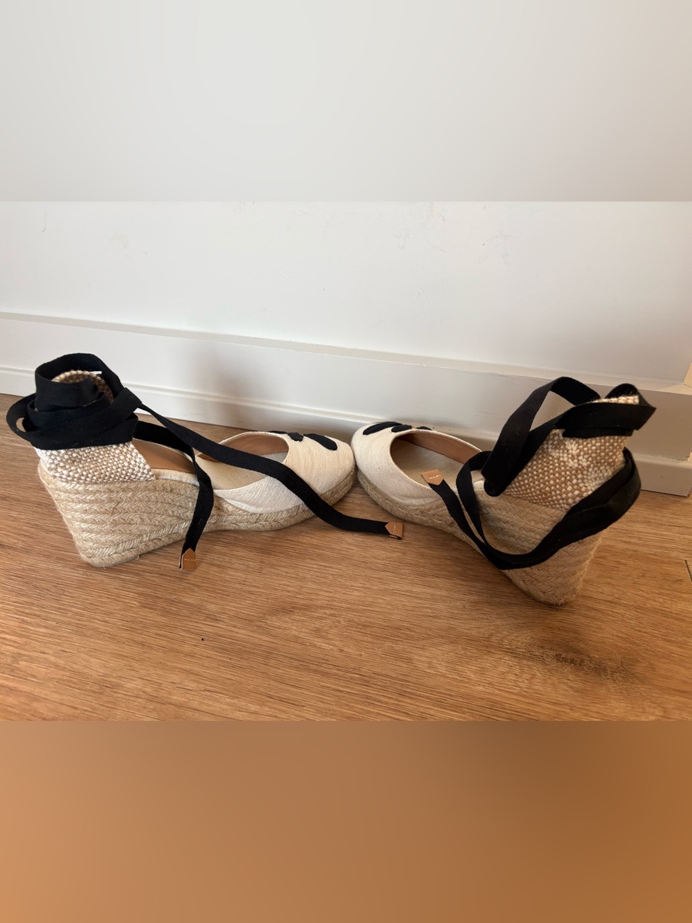 Castaner Candance Blanco Espadrille Wedge Flower Spanish Feminine Black White 38 - Picture 6 of 11